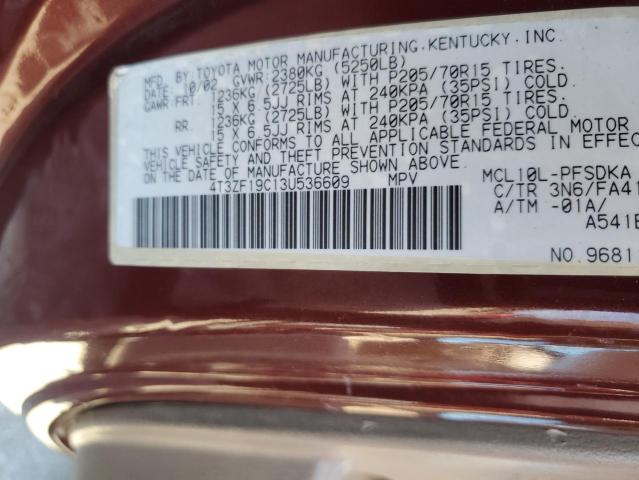 Photo 13 VIN: 4T3ZF19C13U536609 - TOYOTA SIENNA CE 