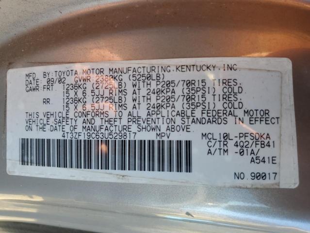 Photo 12 VIN: 4T3ZF19C63U529817 - TOYOTA SIENNA CE 