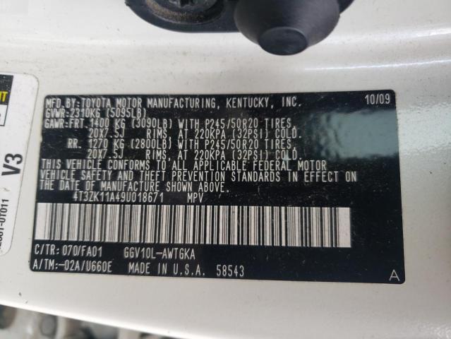 Photo 12 VIN: 4T3ZK11A49U018671 - TOYOTA VENZA 