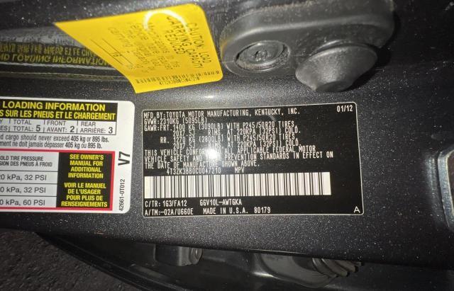 Photo 9 VIN: 4T3ZK3BB0CU047210 - TOYOTA VENZA 