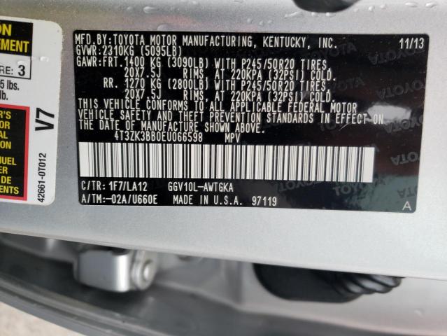 Photo 12 VIN: 4T3ZK3BB0EU066598 - TOYOTA VENZA LE 