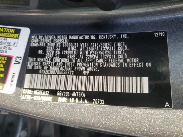 Photo 9 VIN: 4T3ZK3BB7BU036722 - TOYOTA VENZA 