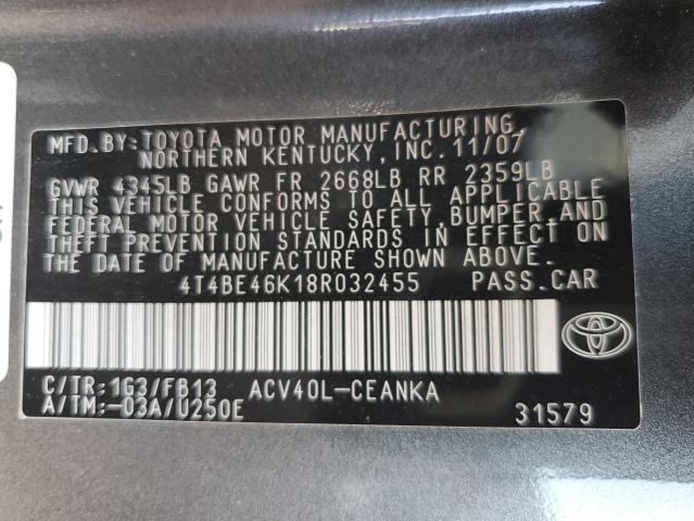 Photo 11 VIN: 4T4BE46K18R032455 - TOYOTA CAMRY CE 