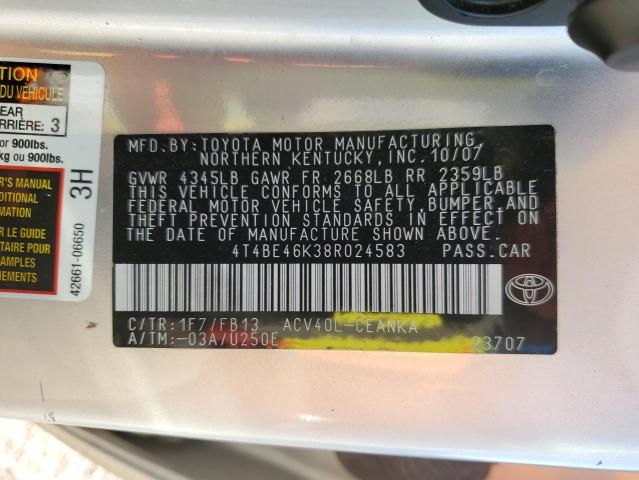 Photo 11 VIN: 4T4BE46K38R024583 - TOYOTA CAMRY CE 