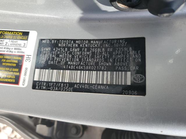 Photo 11 VIN: 4T4BE46K58R021782 - TOYOTA CAMRY CE 