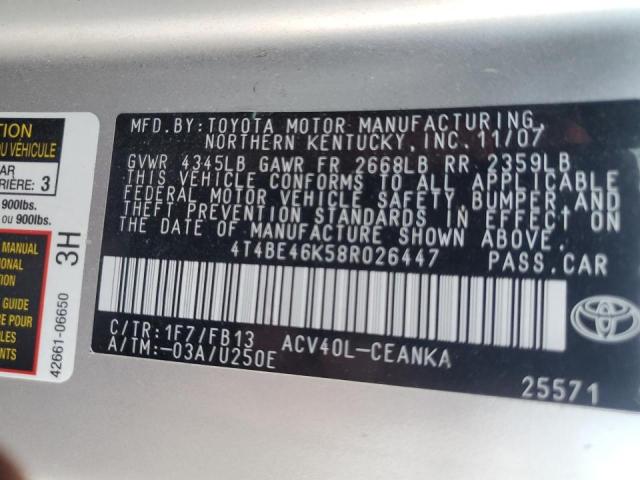 Photo 11 VIN: 4T4BE46K58R026447 - TOYOTA CAMRY CE 