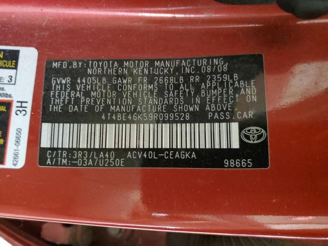 Photo 12 VIN: 4T4BE46K59R099528 - TOYOTA CAMRY BASE 