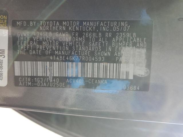 Photo 12 VIN: 4T4BE46K77R004593 - TOYOTA CAMRY 