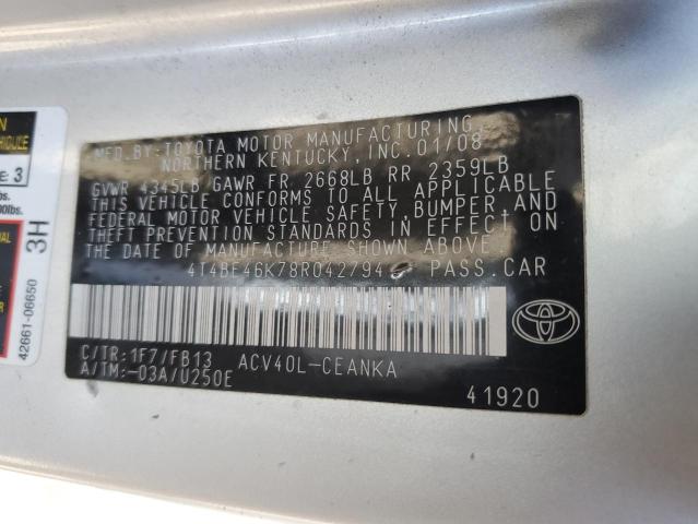 Photo 11 VIN: 4T4BE46K78R042794 - TOYOTA CAMRY CE 