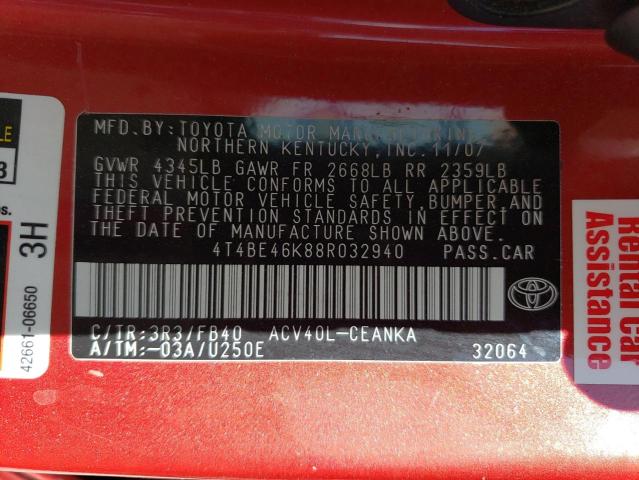 Photo 11 VIN: 4T4BE46K88R032940 - TOYOTA CAMRY 