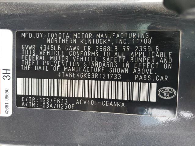 Photo 11 VIN: 4T4BE46K89R121733 - TOYOTA CAMRY 