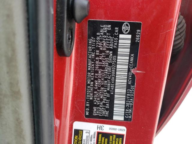 Photo 11 VIN: 4T4BE46K98R027505 - TOYOTA CAMRY CE 