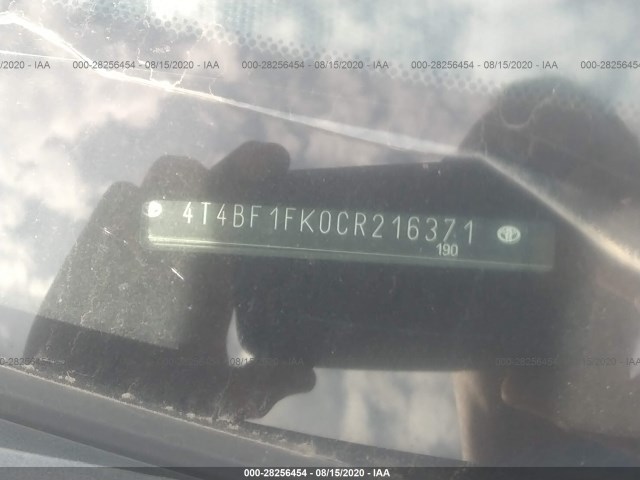 Photo 8 VIN: 4T4BF1FK0CR216371 - TOYOTA CAMRY 