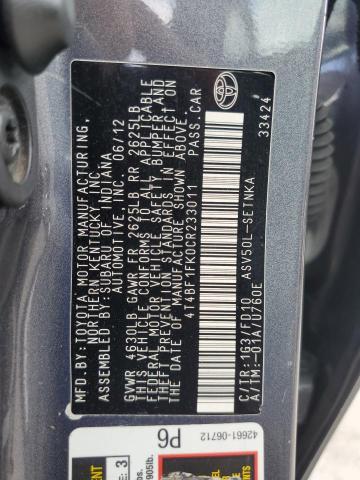 Photo 11 VIN: 4T4BF1FK0CR233011 - TOYOTA CAMRY BASE 