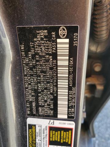 Photo 11 VIN: 4T4BF1FK0CR234756 - TOYOTA CAMRY BASE 