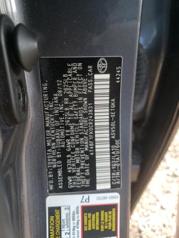 Photo 11 VIN: 4T4BF1FK0CR243831 - TOYOTA CAMRY BASE 