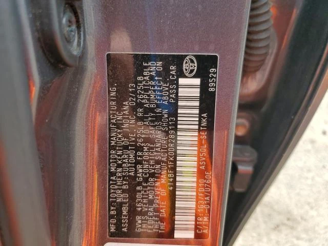 Photo 11 VIN: 4T4BF1FK0DR289113 - TOYOTA CAMRY L 