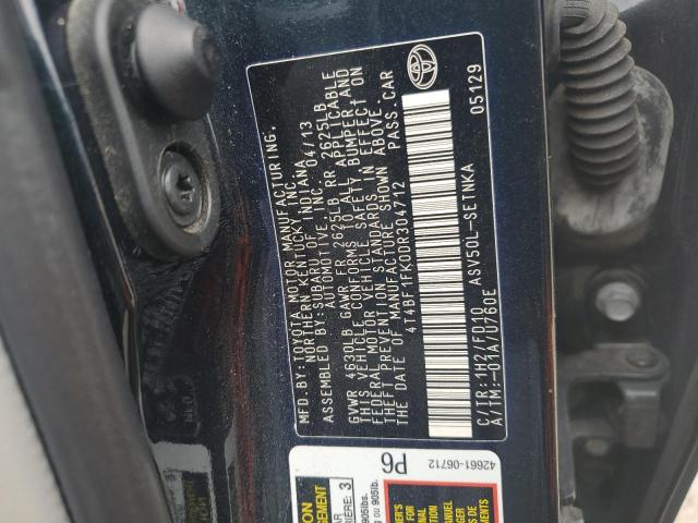 Photo 12 VIN: 4T4BF1FK0DR304712 - TOYOTA CAMRY L 