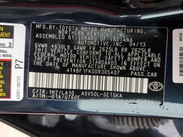 Photo 11 VIN: 4T4BF1FK0DR305407 - TOYOTA CAMRY L 