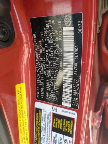 Photo 9 VIN: 4T4BF1FK0DR307755 - TOYOTA CAMRY L 