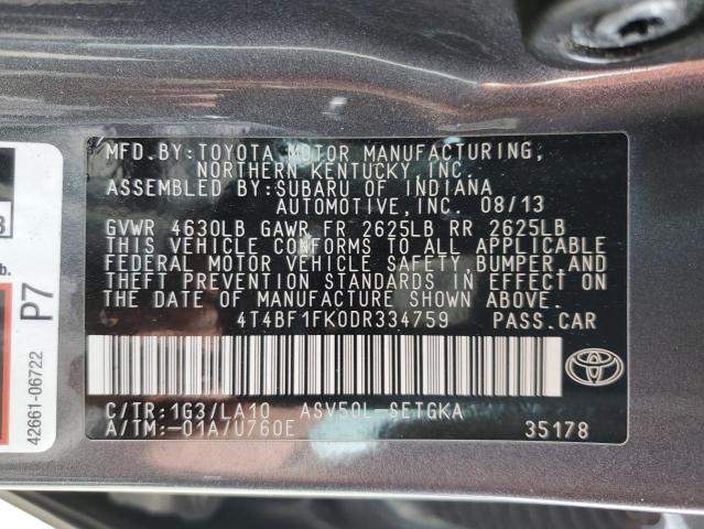 Photo 11 VIN: 4T4BF1FK0DR334759 - TOYOTA CAMRY 