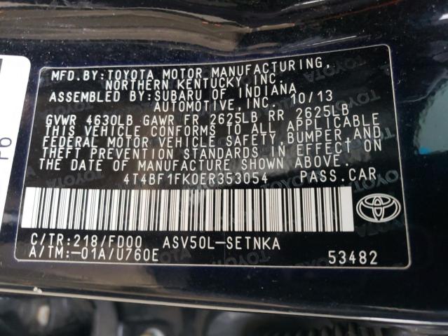 Photo 11 VIN: 4T4BF1FK0ER353054 - TOYOTA CAMRY L 