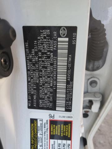 Photo 9 VIN: 4T4BF1FK0ER394672 - TOYOTA CAMRY L 