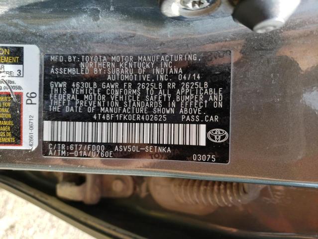 Photo 11 VIN: 4T4BF1FK0ER402625 - TOYOTA CAMRY L 