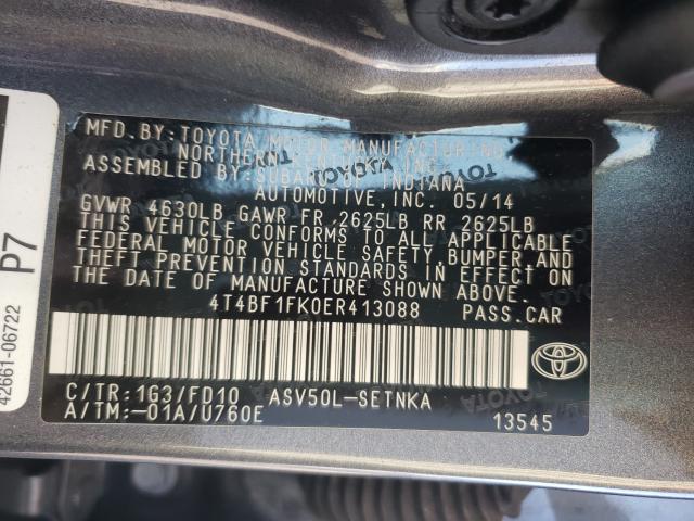 Photo 9 VIN: 4T4BF1FK0ER413088 - TOYOTA CAMRY L 