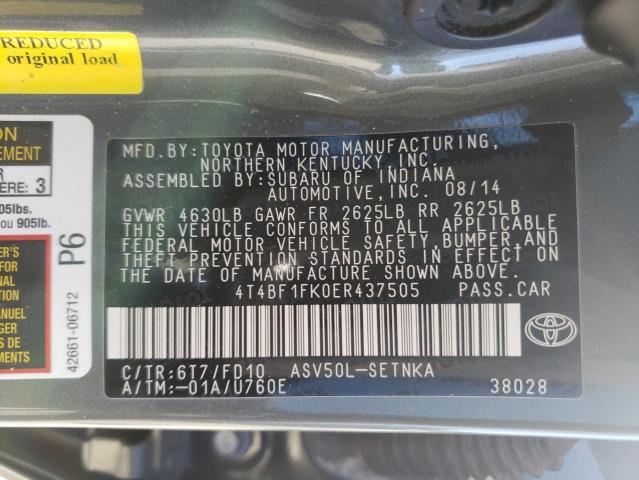 Photo 11 VIN: 4T4BF1FK0ER437505 - TOYOTA CAMRY 