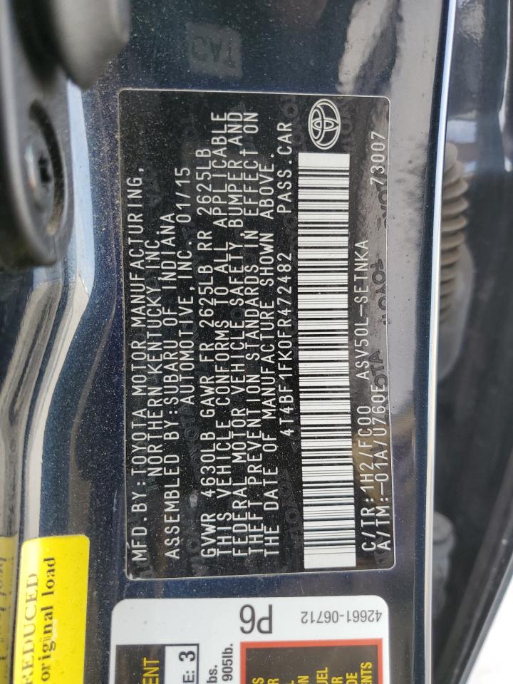 Photo 12 VIN: 4T4BF1FK0FR472482 - TOYOTA CAMRY 