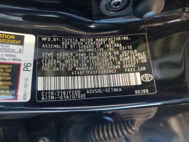 Photo 9 VIN: 4T4BF1FK0FR485863 - TOYOTA CAMRY LE 