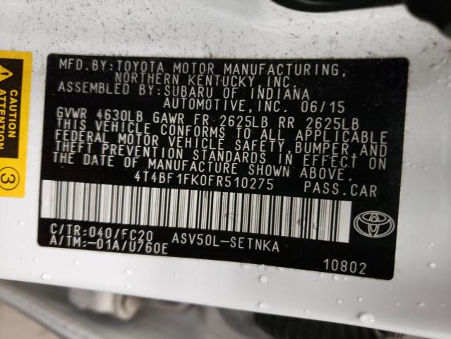 Photo 9 VIN: 4T4BF1FK0FR510275 - TOYOTA CAMRY LE 