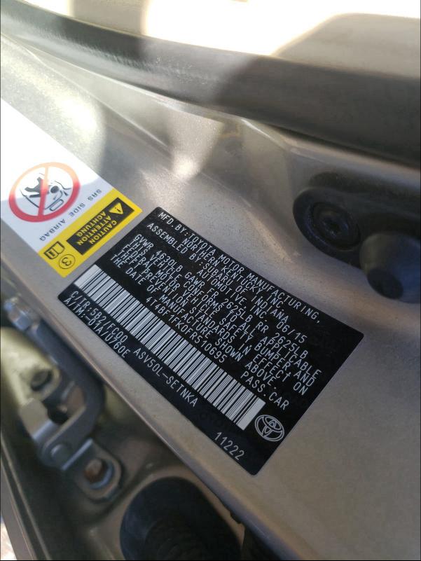 Photo 9 VIN: 4T4BF1FK0FR510695 - TOYOTA CAMRY LE 