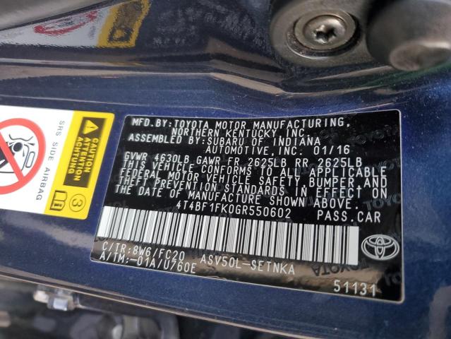 Photo 11 VIN: 4T4BF1FK0GR550602 - TOYOTA CAMRY 