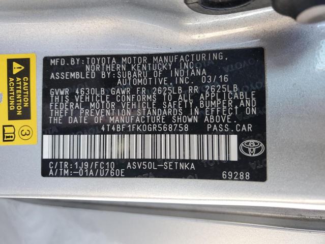 Photo 12 VIN: 4T4BF1FK0GR568758 - TOYOTA CAMRY LE 