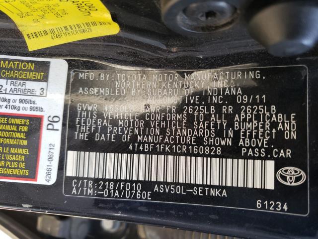 Photo 9 VIN: 4T4BF1FK1CR160828 - TOYOTA CAMRY 