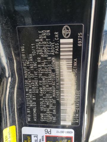 Photo 11 VIN: 4T4BF1FK1CR169318 - TOYOTA CAMRY 