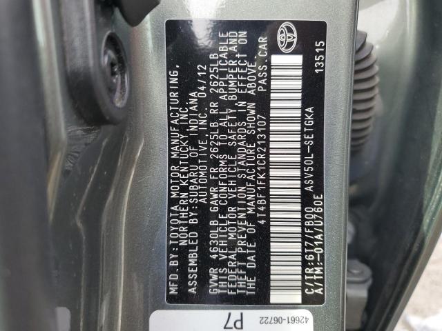 Photo 11 VIN: 4T4BF1FK1CR213107 - TOYOTA CAMRY BASE 