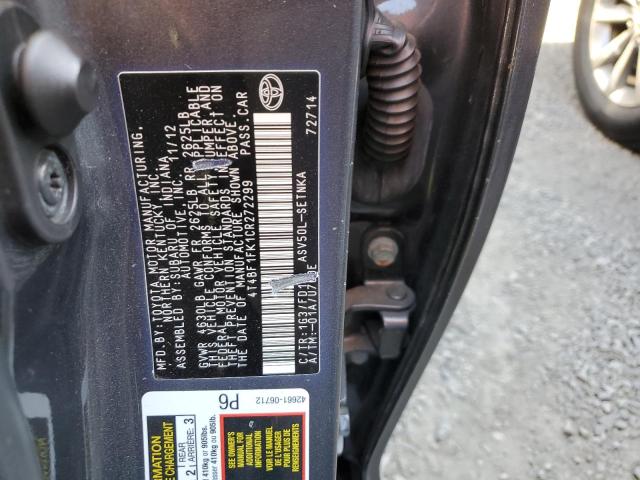 Photo 9 VIN: 4T4BF1FK1CR272299 - TOYOTA CAMRY BASE 