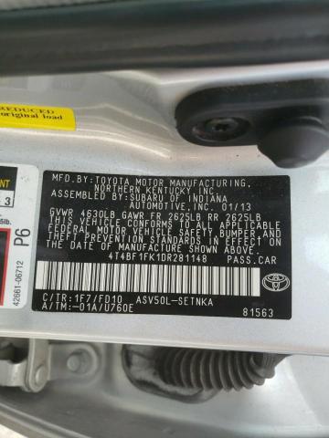 Photo 11 VIN: 4T4BF1FK1DR281148 - TOYOTA CAMRY L 