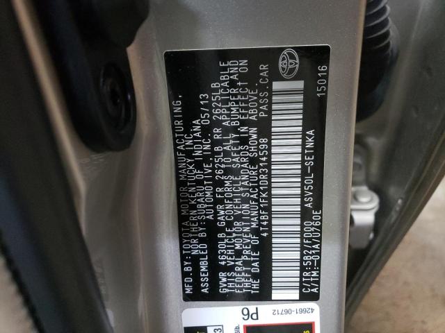 Photo 11 VIN: 4T4BF1FK1DR314598 - TOYOTA CAMRY L 