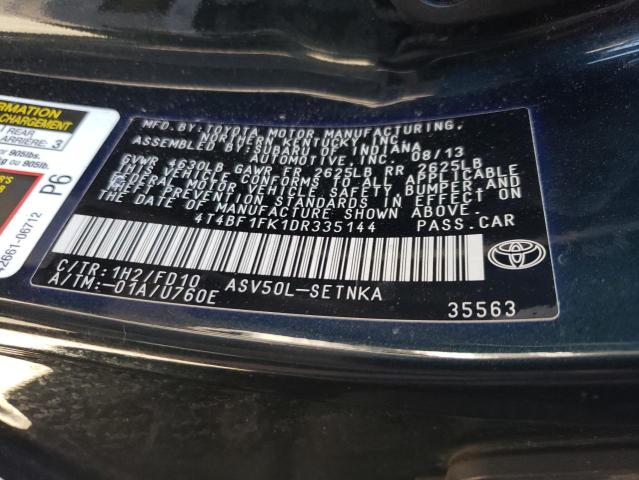 Photo 9 VIN: 4T4BF1FK1DR335144 - TOYOTA CAMRY L 