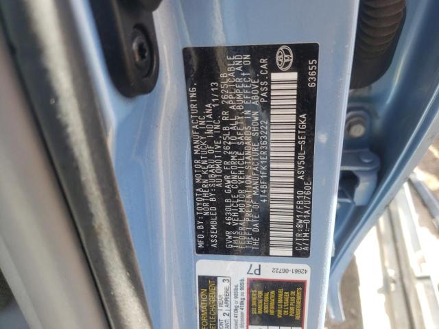 Photo 9 VIN: 4T4BF1FK1ER363222 - TOYOTA CAMRY L 