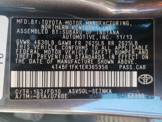 Photo 9 VIN: 4T4BF1FK1ER365956 - TOYOTA CAMRY L 