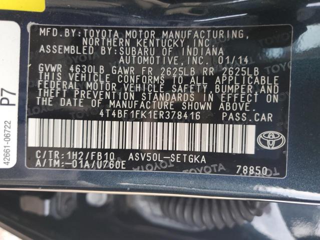 Photo 12 VIN: 4T4BF1FK1ER378416 - TOYOTA CAMRY 