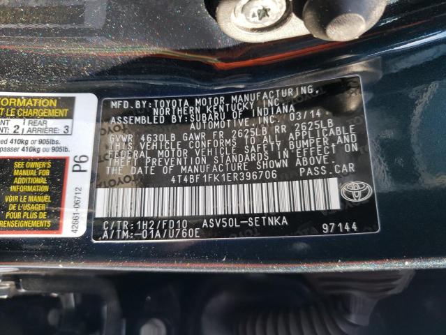 Photo 9 VIN: 4T4BF1FK1ER396706 - TOYOTA CAMRY L 