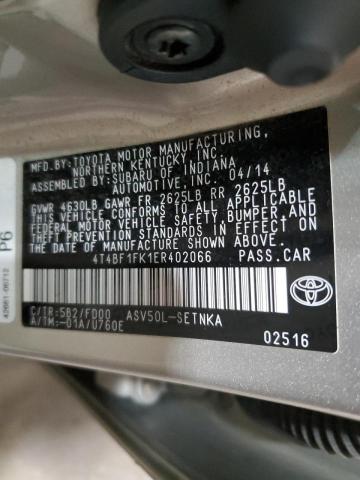 Photo 12 VIN: 4T4BF1FK1ER402066 - TOYOTA CAMRY L 