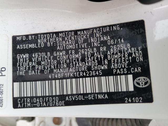 Photo 11 VIN: 4T4BF1FK1ER423645 - TOYOTA CAMRY 