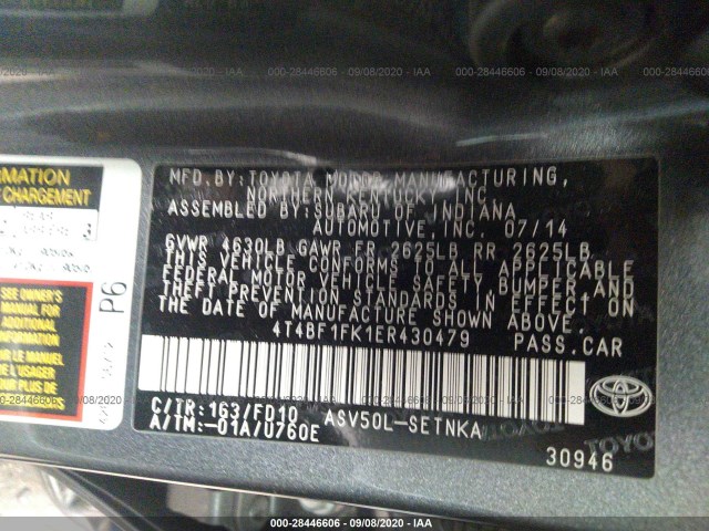 Photo 8 VIN: 4T4BF1FK1ER430479 - TOYOTA CAMRY 